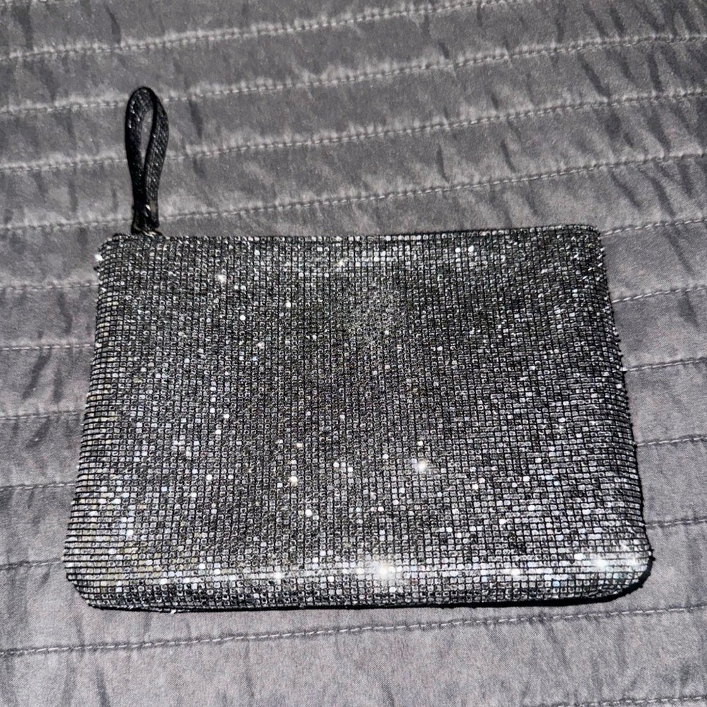 Sparkly Silver Wristlet